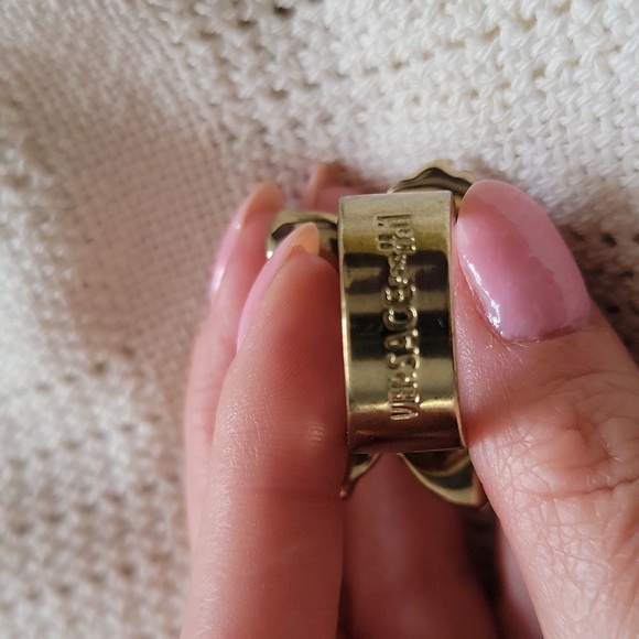 Versace × H&M Collab Rare Red Flower w crystals Fashion Statement Ring sz L - Picture 5 of 14